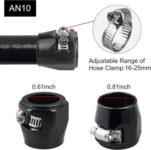 12AN Hose Finisher Clamp Aluminium Black for Stainless Braided Hoses,Rubber Hoses end Finisher in Kuwait
