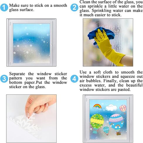 Whaline 9 Sheets Colorful Hot Air Balloons Window Cling Back to School Motivational Cartoon Hot Air Balloon Reusable Window Decals for Home Nursery Classroom Decor First Day of School Party Supplies in Saudi Arabia