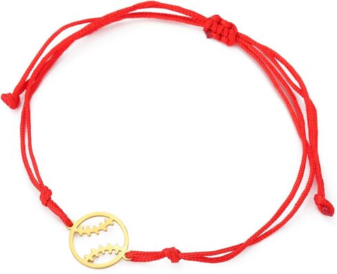 Baseball Bracelet for Women Men Stainless Steel Hollow Out Simple Adjustable Braided Baseball Bracelet Sport Jewelry Inspirational Gift in Saudi Arabia