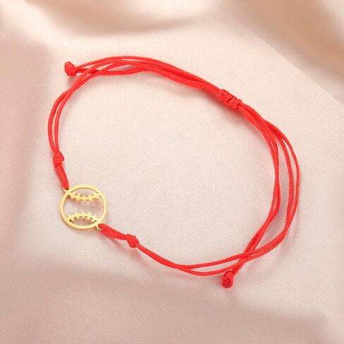 Baseball Bracelet for Women Men Stainless Steel Hollow Out Simple Adjustable Braided Baseball Bracelet Sport Jewelry Inspirational Gift in Saudi Arabia