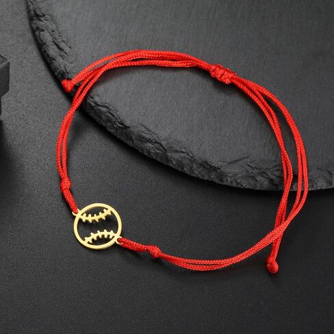 Baseball Bracelet for Women Men Stainless Steel Hollow Out Simple Adjustable Braided Baseball Bracelet Sport Jewelry Inspirational Gift in Saudi Arabia