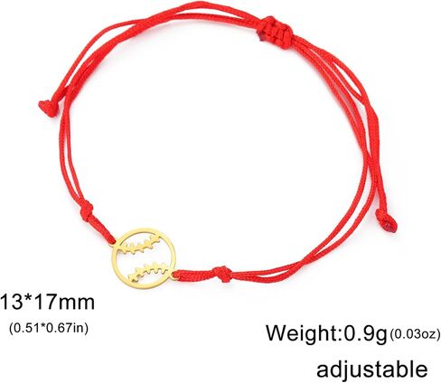 Baseball Bracelet for Women Men Stainless Steel Hollow Out Simple Adjustable Braided Baseball Bracelet Sport Jewelry Inspirational Gift in Saudi Arabia