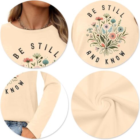 Christian Shirts for Women: Faith Over Fear T Shirt Religious Graphic Tee Bibel Verse Long Sleeve Tops in Saudi Arabia