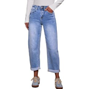 Astylish Jeans for Women Straight Leg High Waisted Stretchy Bootcut Leg Jean Trendy 2025 Relaxed Fit Denim Pants in Saudi Arabia