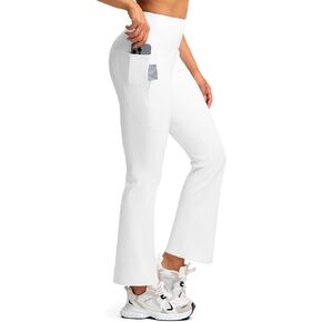 Yoga Pants Women Fleece Lined High Waisted Pant Stretch Flare Bootcut with 4 Pockets Workout Casual in Kuwait