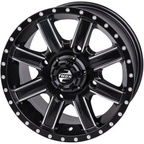 عجلة تتالي TUSK 4/137 مقاس 14x7 5.0 + 2.0 مصنوعة آليًا/أسود لسيارة Can-Am Defender HD10 Max Limited 2020-2025 in Kuwait