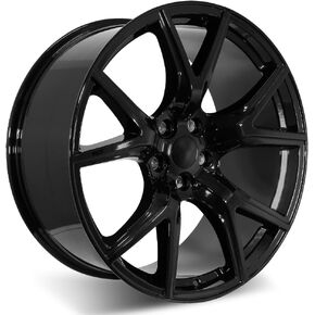 Set of 22 Gloss Black Trackhawk Style Wheels for Jeep Grand Cherokee or Dodge Durango (22x10, 35mm Offset) in Saudi Arabia