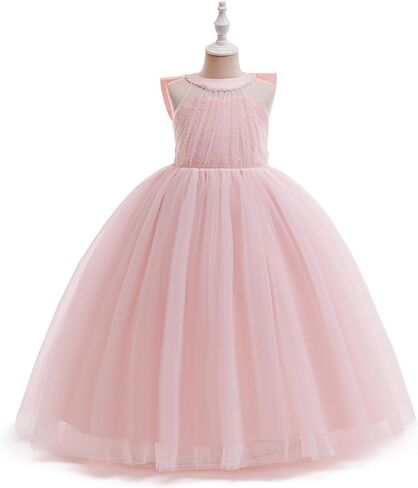 Flower Girls Sequin Tulle Dress Fairy Princess Party Bridesmaid Formal Wedding Kids Pageant Birthday Ball Gown in Saudi Arabia