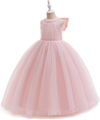 Flower Girls Sequin Tulle Dress Fairy Princess Party Bridesmaid Formal Wedding Kids Pageant Birthday Ball Gown in Saudi Arabia