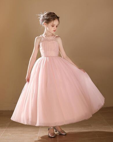 Flower Girls Sequin Tulle Dress Fairy Princess Party Bridesmaid Formal Wedding Kids Pageant Birthday Ball Gown in Saudi Arabia