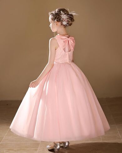 Flower Girls Sequin Tulle Dress Fairy Princess Party Bridesmaid Formal Wedding Kids Pageant Birthday Ball Gown in Saudi Arabia