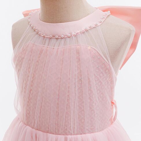 Flower Girls Sequin Tulle Dress Fairy Princess Party Bridesmaid Formal Wedding Kids Pageant Birthday Ball Gown in Saudi Arabia