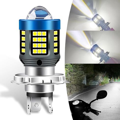 ijuicy H4 Led Bulb, 1200LM 6000K 3030 Chips Hi/Low Beam H4 Bulb with Lens, IP68 Waterproof Super Bright Front Lighting Bulb, Universal for Most Cars Motorcycles (White) in Saudi Arabia