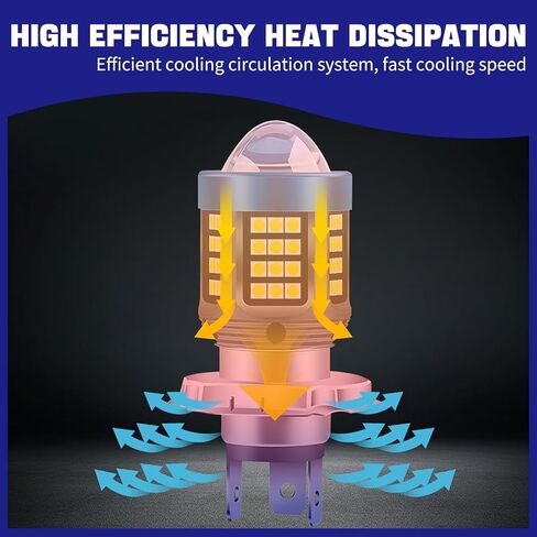 ijuicy H4 Led Bulb, 1200LM 6000K 3030 Chips Hi/Low Beam H4 Bulb with Lens, IP68 Waterproof Super Bright Front Lighting Bulb, Universal for Most Cars Motorcycles (White) in Saudi Arabia