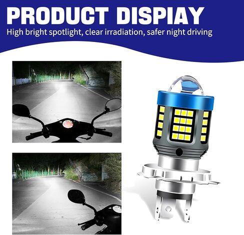 ijuicy H4 Led Bulb, 1200LM 6000K 3030 Chips Hi/Low Beam H4 Bulb with Lens, IP68 Waterproof Super Bright Front Lighting Bulb, Universal for Most Cars Motorcycles (White) in Saudi Arabia