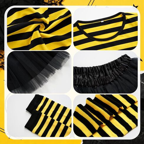 Jadive Women Christmas Costume Set Red Striped T Shirt Tutu Skirt Striped Socks for Christmas Holiday Dress Party in Kuwait
