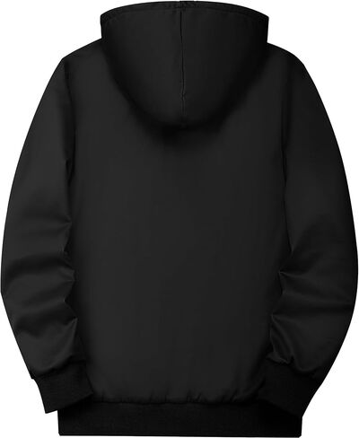 سترة بغطاء للرأس من الفلانيل للرجال ثقيلة الوزن من الصوف، سترة مبطنة بسحاب كامل وسميك من الشيربا in Kuwait