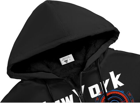 سترة بغطاء للرأس من الفلانيل للرجال ثقيلة الوزن من الصوف، سترة مبطنة بسحاب كامل وسميك من الشيربا in Kuwait