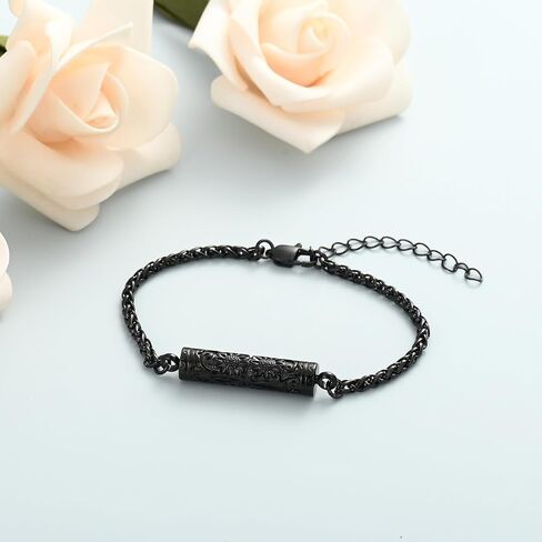 shajwo Cremation Jewelry Sunflower Cylinder Urn Bracelet for Human Ashes for Women Adjustable Memorial Keepsake Link Bracelet in Saudi Arabia
