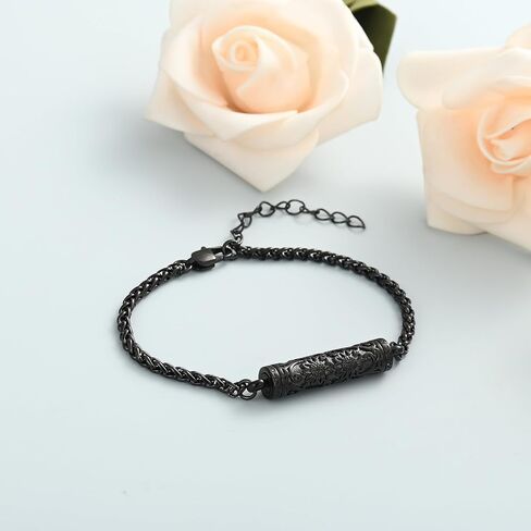shajwo Cremation Jewelry Sunflower Cylinder Urn Bracelet for Human Ashes for Women Adjustable Memorial Keepsake Link Bracelet in Saudi Arabia