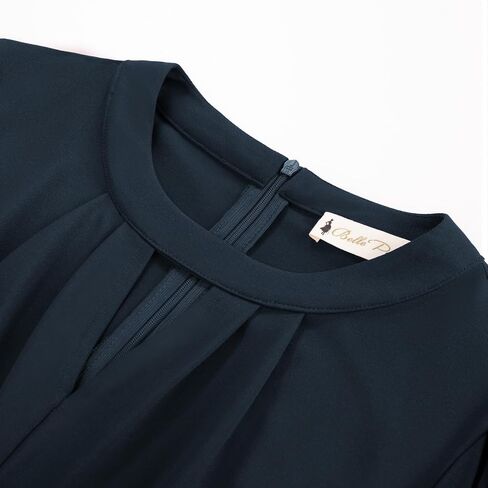 بلوزات من Belle Poque Peplum للنساء مناسبة للعمل كاجوال بيبي دول مكشكشة وأكمام طويلة وفتحة رقبة مستديرة in Saudi Arabia
