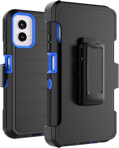 Takfox Moto G Power 5G 2024 Case, for Motorola G Power 2024 5G Belt Clip Holster Phone Case [Built-in Screen Protector] Kickstand Protective Rugged Heavy Duty Shockproof Dustproof Cover-Black/Orange in Kuwait