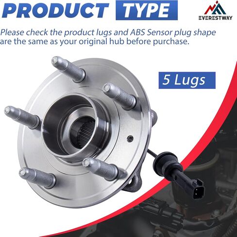 512440 Rear Wheel Hub Bearing Assembly 5 Lugs w/ABS Compatible for 2010-2017 Chevy Equinox/ 2010-2017 GMC Terrain in Saudi Arabia