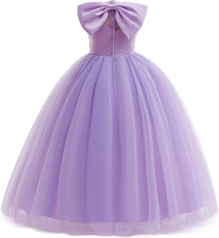 Flower Girls Sequin Tulle Dress Fairy Princess Party Bridesmaid Formal Wedding Kids Pageant Birthday Ball Gown in Saudi Arabia