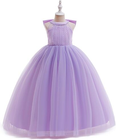 Flower Girls Sequin Tulle Dress Fairy Princess Party Bridesmaid Formal Wedding Kids Pageant Birthday Ball Gown in Saudi Arabia