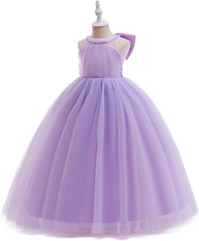 Flower Girls Sequin Tulle Dress Fairy Princess Party Bridesmaid Formal Wedding Kids Pageant Birthday Ball Gown in Saudi Arabia