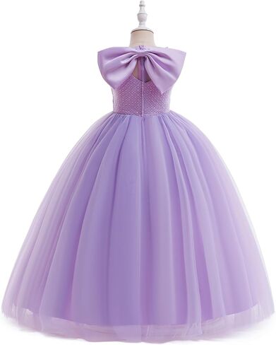Flower Girls Sequin Tulle Dress Fairy Princess Party Bridesmaid Formal Wedding Kids Pageant Birthday Ball Gown in Saudi Arabia