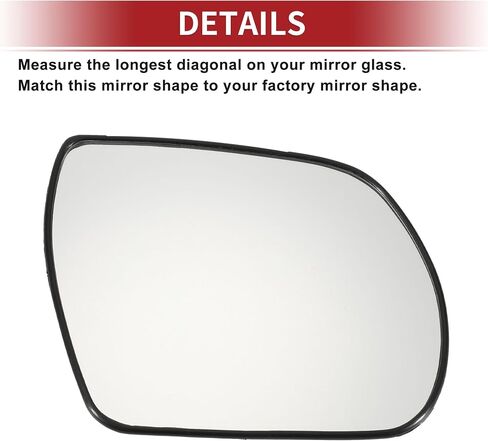 ACROPIX Car Rearview Right Passenger Side Mirror Glass for Hyundai SANTA FE 2009-2012 with Backing Plate No.876213J110 - Pack of 1 in Saudi Arabia