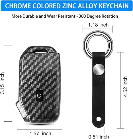 QBUC لغطاء Kia Key Fob، حافظة مفتاح Fob لكيا Ceed Cerato Forte NIRO Seltos Sorento Soul Sportage 2021، حامل حماية عن بعد بنمط ألياف الكربون K5 Telluride (أسود) in Kuwait