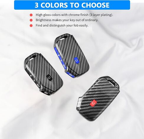 QBUC لغطاء Kia Key Fob، حافظة مفتاح Fob لكيا Ceed Cerato Forte NIRO Seltos Sorento Soul Sportage 2021، حامل حماية عن بعد بنمط ألياف الكربون K5 Telluride (أسود) in Kuwait