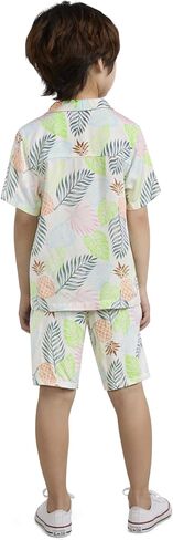 Hurley baby-boys And Toddler Boys' Short Sleeve Button Up Shirt and Shorts 2-piece Outfit Set in Saudi Arabia