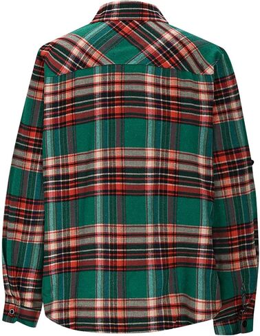 Womens Flannel Shirts Long Sleeve Collared Button Down Plaid Shirt Casual Work Tops Fall Checked Blouses in Saudi Arabia