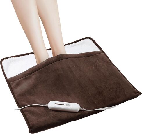 WarmMist Electric Heated Foot Warmers,22"×20" Heating Pad for Feet with 3 Heat Settings,ETL Certified Feet Warmer for Women and Men,Back and Legs,Auto Shut Off,Birthday Christmas Gifts,Brown in Saudi Arabia