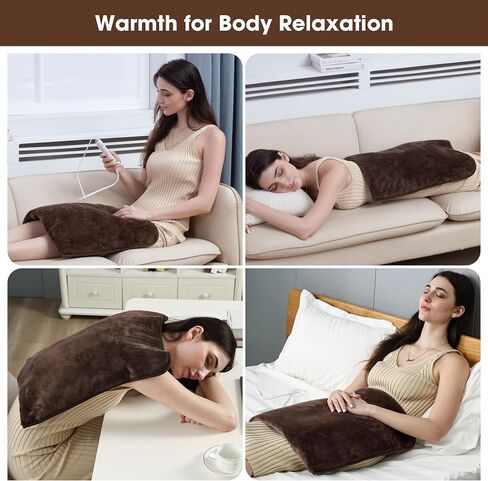 WarmMist Electric Heated Foot Warmers,22"×20" Heating Pad for Feet with 3 Heat Settings,ETL Certified Feet Warmer for Women and Men,Back and Legs,Auto Shut Off,Birthday Christmas Gifts,Brown in Saudi Arabia