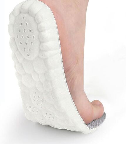 SAFIGLE Shock-Absorbing Insoles for Men and Women 4D Cushioning Arch Support Comfortable Foot Pads for Running Sports and Daily Use Grey 9.65X3.35X0.91 Inches in Saudi Arabia