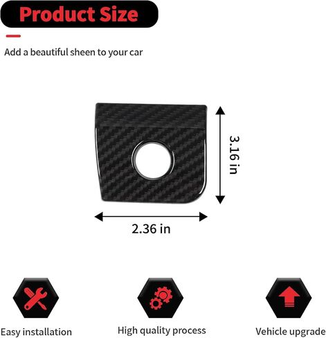 JeCar for Mustang Carbon Fiber Passenger Storage Box Switch Button Panel Trim Cover for 2015-2023 Ford Mustang Interior Accessories in Saudi Arabia