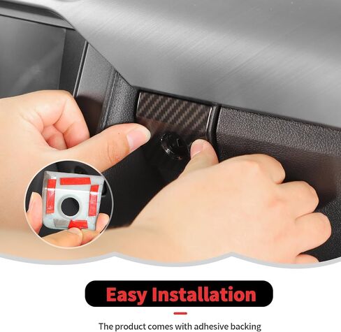 JeCar for Mustang Carbon Fiber Passenger Storage Box Switch Button Panel Trim Cover for 2015-2023 Ford Mustang Interior Accessories in Saudi Arabia