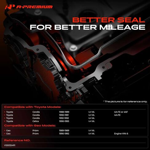 A-Premium Engine Valve Cover Gasket Set Compatible with Toyota Corolla 1988-1992, Celica 1990-1993 & Geo Prizm 1989-1992 1.6L in Saudi Arabia