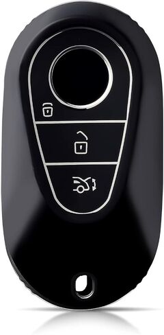 غطاء حافظة مفتاح Fob من مادة TPU، يناسب 2020-2025 Mercedes Benz Class G C S E SL CLE GLC 300 350 450 500 560 580 حامل مفاتيح ذكي، أبيض in Kuwait