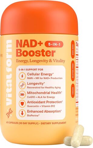 NAD+ Support Complex – NMN + NR Formula with Resveratrol, CoQ10, Quercetin & Black Pepper – Cellular Energy & Wellness – Vegan, Non-GMO, 60 Capsules in Saudi Arabia