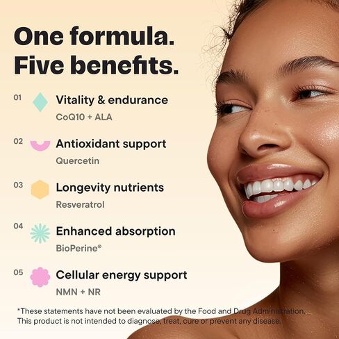 NAD+ Support Complex – NMN + NR Formula with Resveratrol, CoQ10, Quercetin & Black Pepper – Cellular Energy & Wellness – Vegan, Non-GMO, 60 Capsules in Saudi Arabia