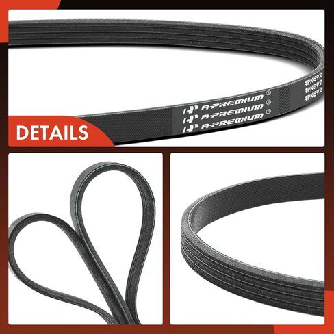 A-Premium Engine Serpentine Drive Belt Compatible with Kia, Hyundai, BMW, Chrysler, Dodge, Ford, Mazda, Mercury, Subaru, Toyota & Plymouth Cars - Soul, Sportage, Elantra, Tucson, 318i, Sebring, MX3 in Saudi Arabia