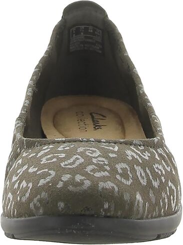 Clarks Women's Jenette Ease Ballet Flat, Olive Interest, 9 in Saudi Arabia