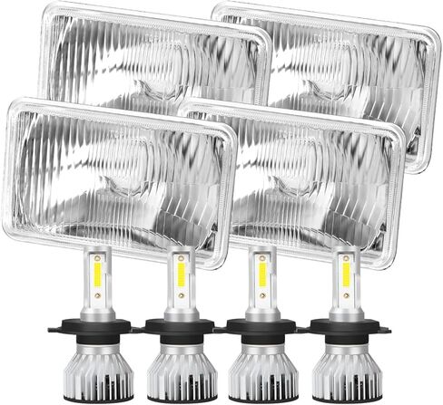 4pcs 4x6 Inch H4651 H4652 H4656 H4666 H6545 Headlights Housing + H4/9003 High Low Beam Bulbs Compatible with Cars,Truck and Van,OEM Style Original Classic Look Conversion Assembly in Kuwait
