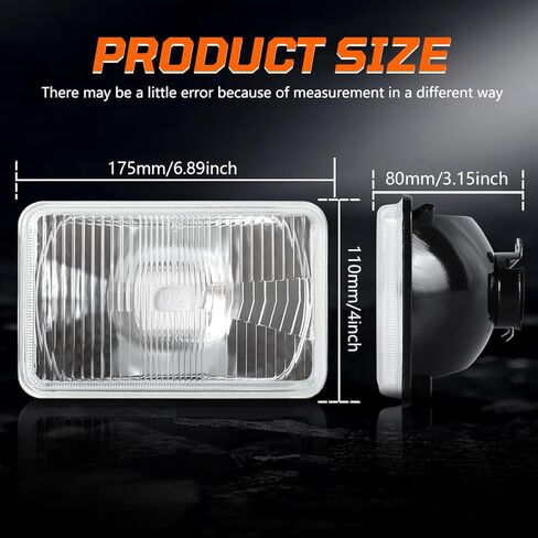 4pcs 4x6 Inch H4651 H4652 H4656 H4666 H6545 Headlights Housing + H4/9003 High Low Beam Bulbs Compatible with Cars,Truck and Van,OEM Style Original Classic Look Conversion Assembly in Kuwait