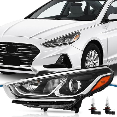 Compatible with 2018 2019 Hyundai Sonata Halogen Headlight w/Bulbs 92101-C2500(Driver Side) in Kuwait